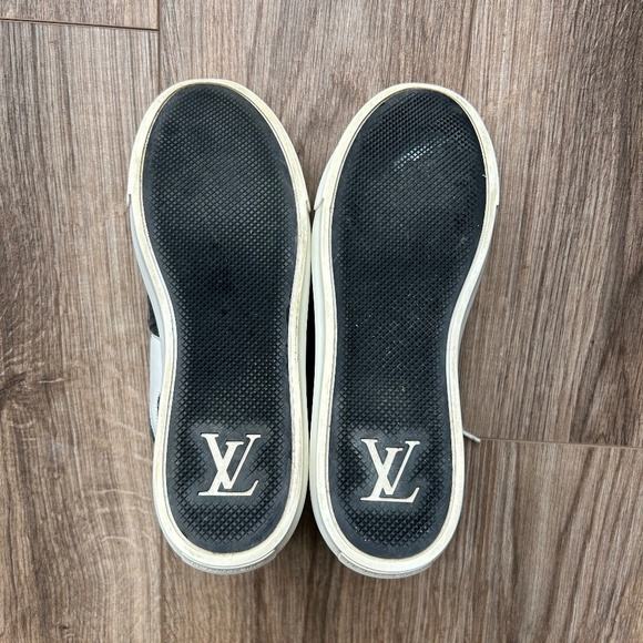 Louis Vuitton Black Denim + Leather High Top Sneakers | 38 - Picture 9 of 16